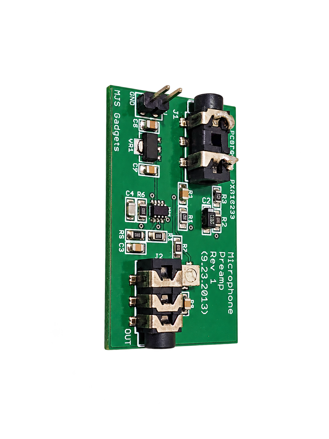 Drivesoft green microphone preamplifier circuit board